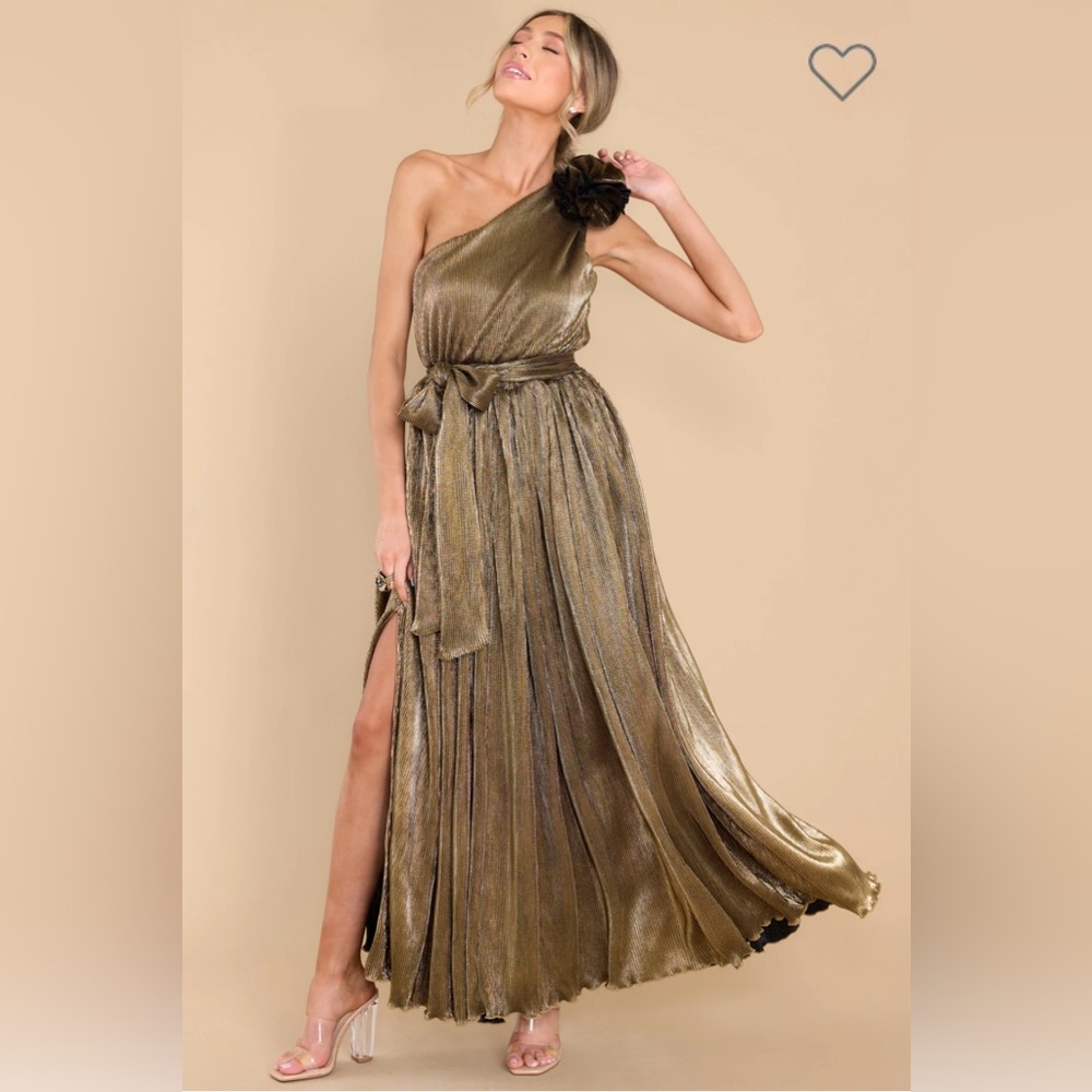 Crowning Moment Gold Maxi Dress